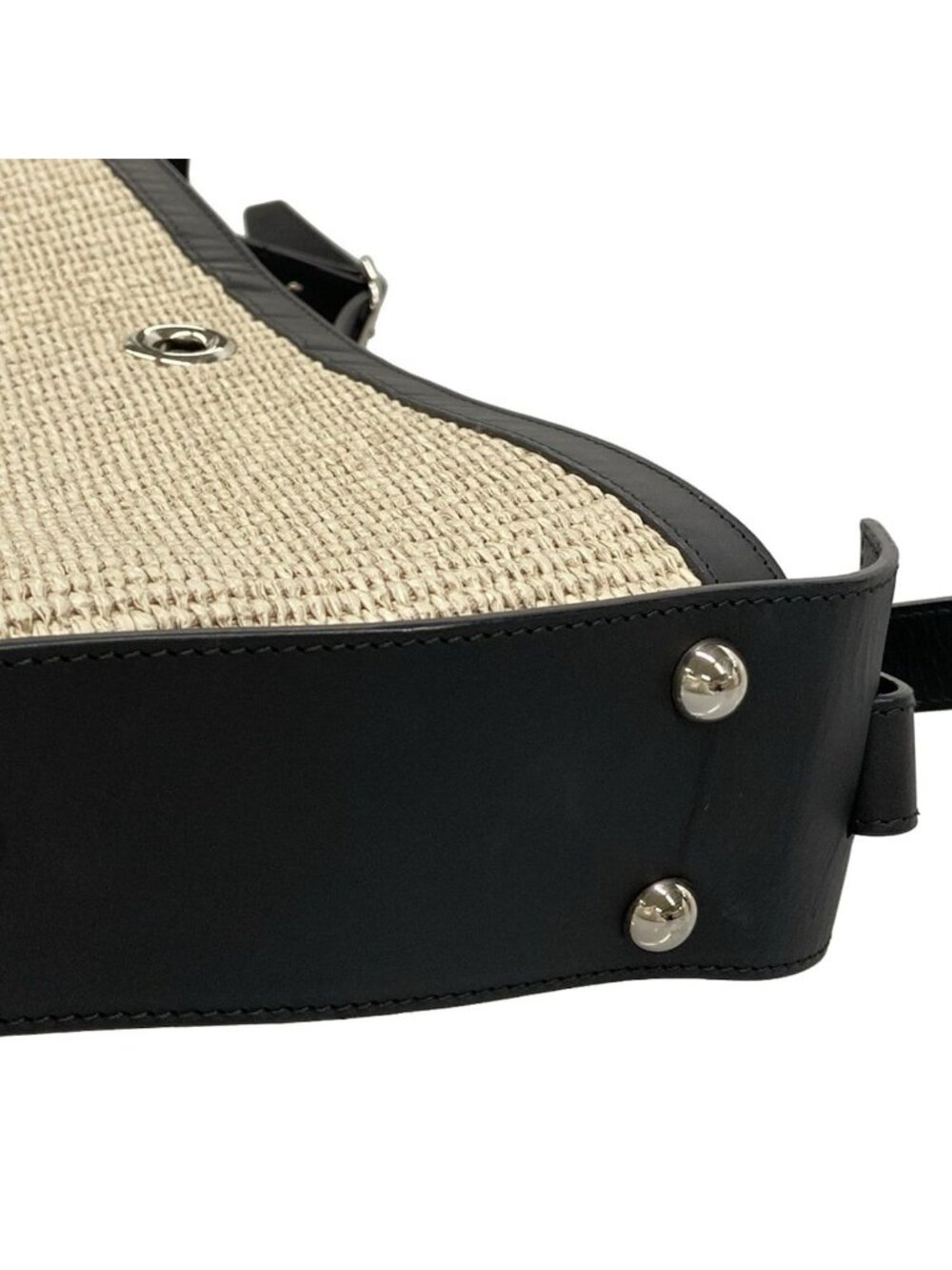 Balenciaga Shoulder Bag Ivory Black Basket Leather - Picture 14 of 15